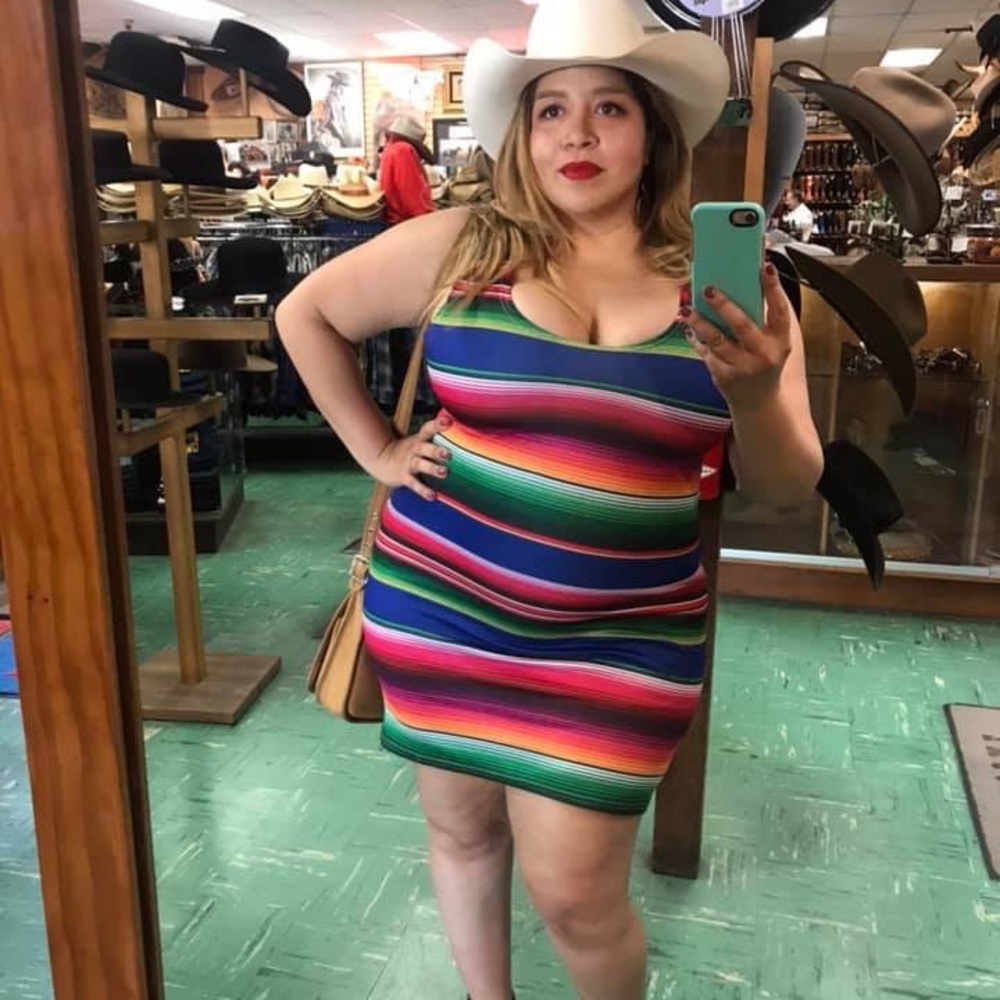 Mexican bodycon serape dress.